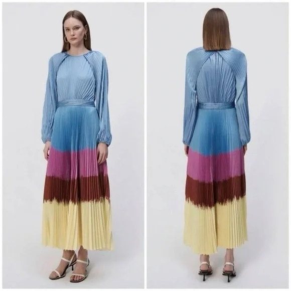 (85Y) ❤️ BNWT JONATHAN SIMKHAI SUZIE DRESS IN HYDRANGEA DIP DYE - Picture 2 of 14
